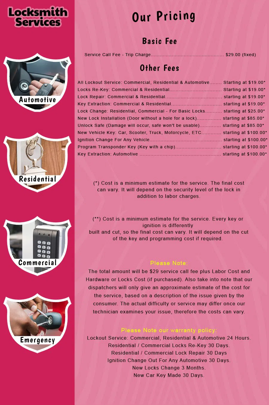 Springfield Township NJ Locksmith Springfield Township, NJ 908-441-8164 - price-list-c-18